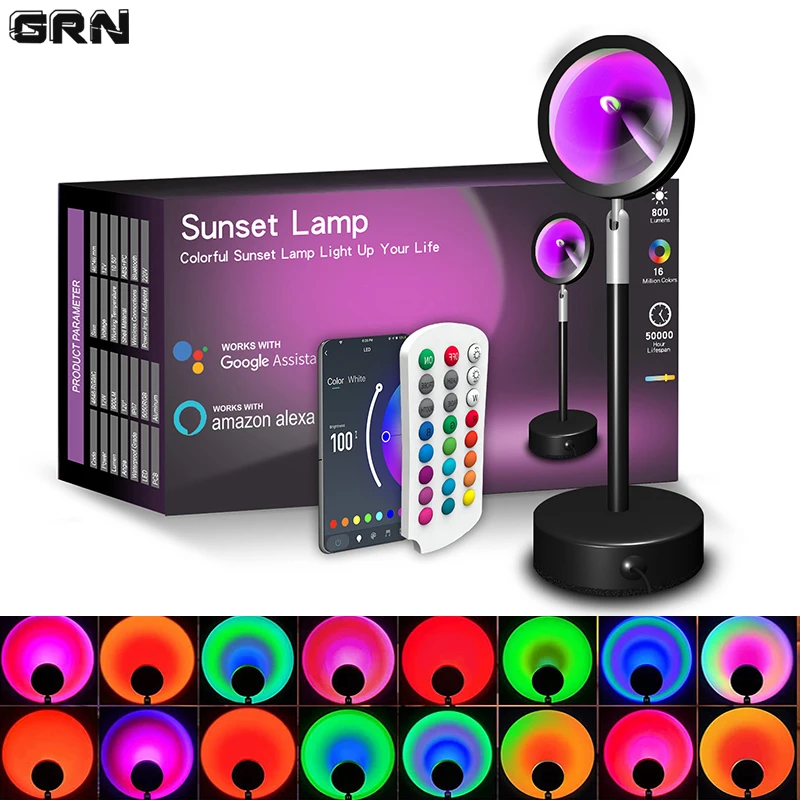 Smart Home Network - Smart LED Sunset Lamp Colorful change