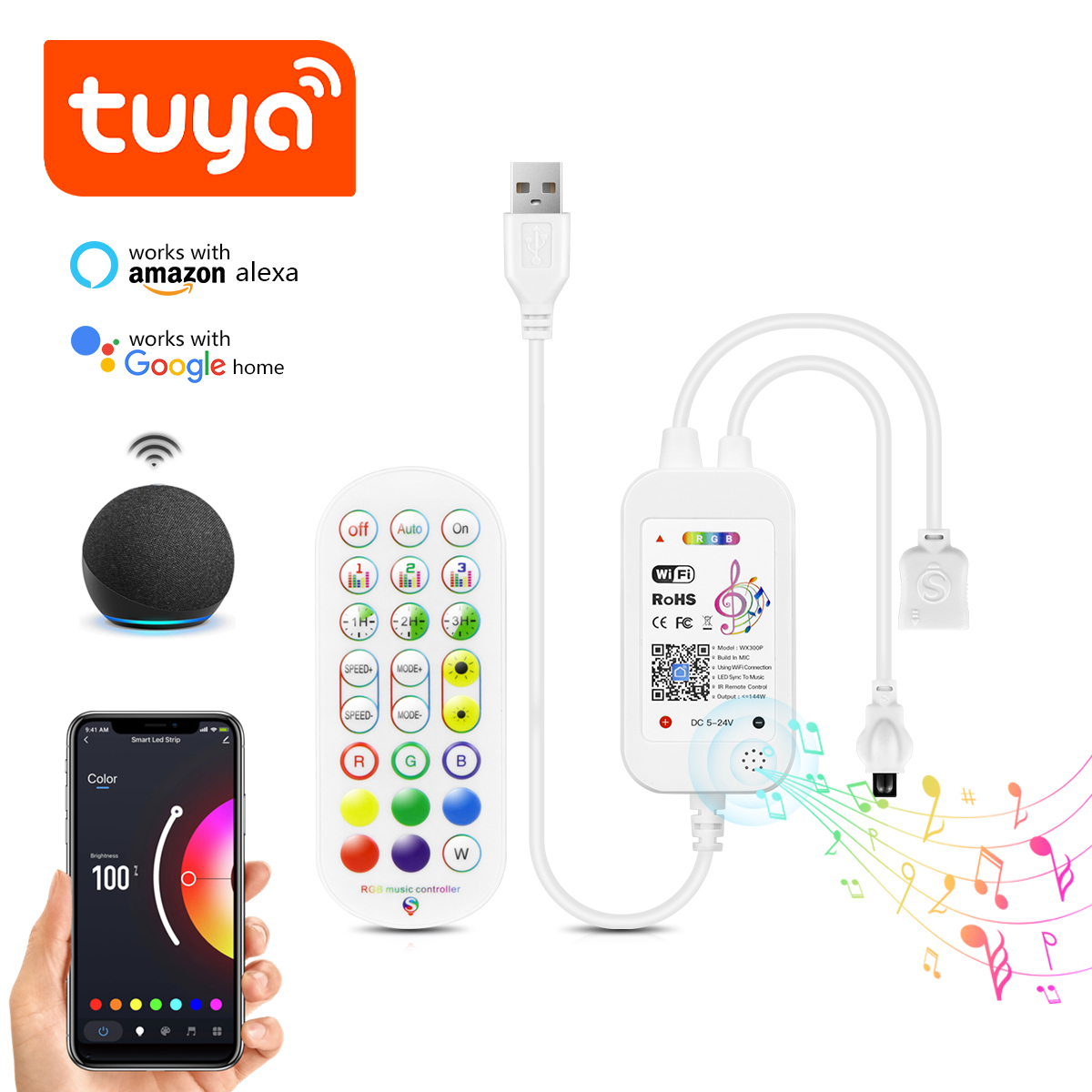 Wifi Led Dimmer - Controller e telecomando DC5V Tuya APP
