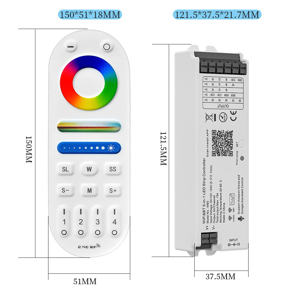 WB5 WiFi Bluetooth 5 in 1 Cont - Wifi Led Dimmer recensione e prezzo