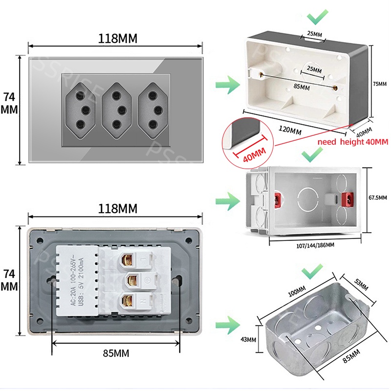 PSSRISE Presa a Muro Grigia in - Tuya Wifi Socket recensione e prezzo
